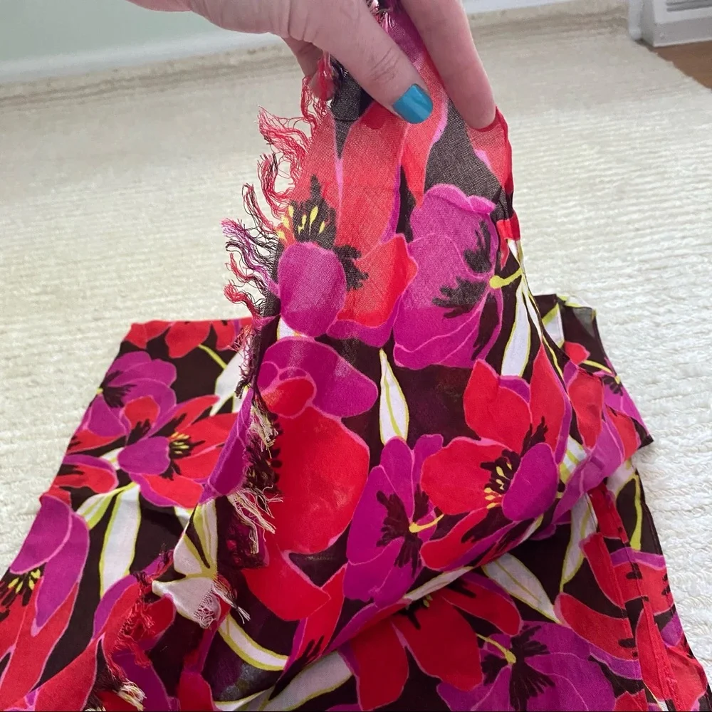 Kate Spade Rio Tropical Floral Scarf